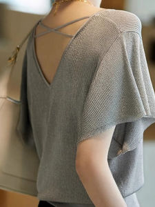 WANGGONGZHU | Elegant Simple Style Womens Knitted Top Summer Fashion Sleeveless Square Collar Slimming Small Shirt Princess Style Commute