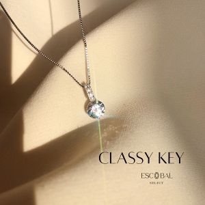 ESCOBAL✨Classy Key สร้อยคอเงินแท้ จี้เพชร สไตล์เกาหลี สร้อยคอแฟชั่น จี้สร้อยคอ สร้อยคอเงินแท้925 สร้อยเพชร สร้อยคอเกาหลี ของขวัญวันครบรอบ ของขวัญให้แฟน เครื่องประดับใส่ได้ทุกโอกาส พร้อมส่ง!!!