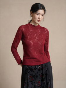 Lace Crochet Retro Slim Fit Pullover Knitwear