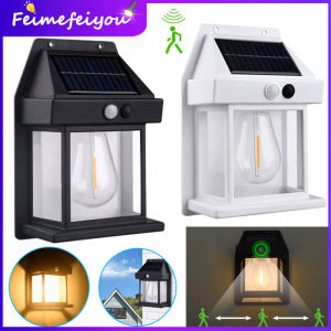 Solar Light Outdoor Sconce Waterproof Motion Sensor Lamp Tungsten Wall Lights Exterior Lighting Fixtures for House Patio Porch Garage