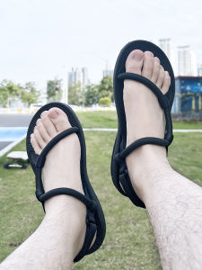 Casual Outdoor Summer New Mens Sandals Rubber Breathable Womens Beach Shoes Driving Cool Slippers Couples Slip-On Sandals