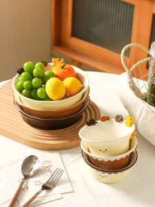 Bát Tráng Men Màu Dưới Hình Mèo Dễ Thương Bát Ăn Sáng Bát Đựng Trái Cây Bát Đựng Salad Bát Đựng Sữa Chua Cốc Đựng Đồ Ăn Nhẹ Đồ Dùng Nhà Bếp Bằng Gốm Sứ