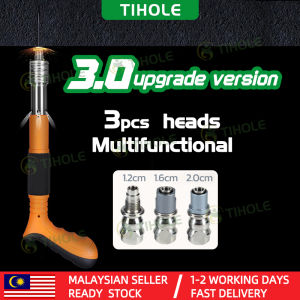 TIHOLE 3rd Generation Upgraded Manual Steel Gas Nail Gun for Wood Cordless Tufting Pneumatic Air Rivet Nut Ceiling Artifact Ramset Concrete Wall Fastening Nailer Pipe Clamp Round Cap Nails pistol tembak kongkrek puncher dindi