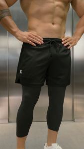 Celana Pendek Olahraga Pria Legging Sport Panjang 2in1 Short Pants Manset Baselayer Dry Fit Gym Workout Fitness Running Training Jogging Lari Bahan Polyester Spandex Size Chart Asian Size - Lazada