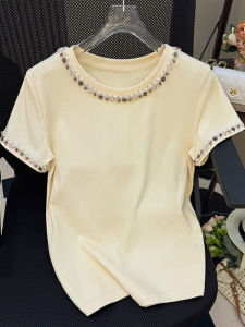 Áo Thun Nữ Tay Ngắn Dệt Kim Phong Cách Mới Trung Quốc Mùa Hè Tay Ngắn Công Phu Thoải Mái Rộng Rãi Đa Năng Áo Thun Cotton