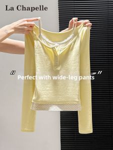 La Chapelle | Lace Trimmed Faux Two-Piece T-Shirt