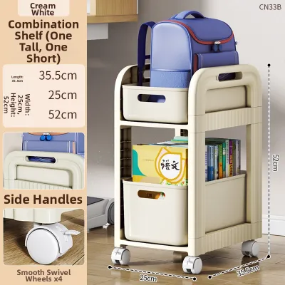 JIAJIESHI | Multifunctional Book Storage Trolley Mobile Shelving Unit