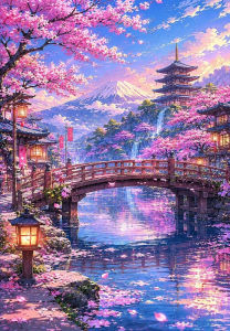 Pink Mount Fuji Jigsaw Puzzle 500/1000/1200/2000PCS Serene Scene Focus Activity Leisure Time Gift