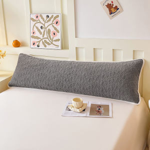 SUNLIGHT HOME Velvet Long Pillowcase With ZipperLeaf Pattern Couple Pillow CaseBreathable Bolster CaseSolid Color Lengthen Pillowcase