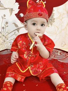 Chinese Style One Year Old Baby Girl Clothes Traditional Cheongsam Celebration Outfit Cotton Inner Liner Versatile Seasonal Wear