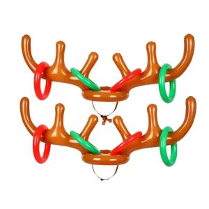1Pc Inflatable Toss Game Reindeer Antler Hat Ring Family Interaction Game Toy Boys Girls Christmas Party accessories  Supplies