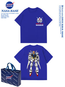 เสื้อยืดแขนสั้นผ้าฝ้ายแท้สำหรับเด็กชาย NASA BASE คอลเลกชั่นฤดูร้อน 2025 เสื้อผ้าเด็กชาย ชุดเสื้อผ้าเด็ก ลายการ์ตูน ระบายอากาศได้ดี