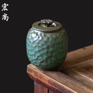 Portable Mini Chinese Ceramics Tea Leaves Storage Sealable Jar Porcelain Container Practical Tea Set Accessory Handmade Craft