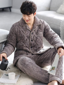JIALEFEN | Warm Flannel Pajamas Three-layer Thickened