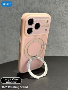 UGP | Shockproof Full-body Pink Silicone Protective Case with Rotating Stand and Large Viewing Window