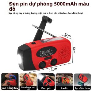 NIOYE | Đèn Sáng Đa Năng 5-trong-1 Khẩn Cấp Quay Tay