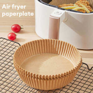 25/50/100pcs Air Fryer Paper Liner Disposable Oil-proof Parchment Paper 7.87 inch Non-Stick Not Carcinogenic Parchment Paper for Air Fryer