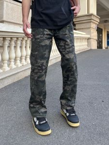 กางเกงยีนส์ทรงหลวมสไตล์อเมริกันสำหรับผู้ชาย ทรงสตรีท ย้อนยุค กางเกงยีนส์ทรงตรง ทรงลำลอง ทรงลำลอง ทรงลำลอง