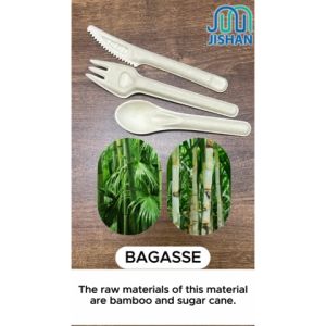 [50/100pcs] Biodegradable Bagasse Spoon / Fork / Knife / Disposable Paper Based Sugarcane Pulp Cutlery 一次性可降解刀叉勺