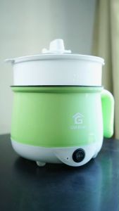 GM Bear Panci Listrik Multifungsi (2in1) 2051 Keramik Anti Lengket Dengan Kukusan Kapasitas 1.2L Sehat Aman Digunakan