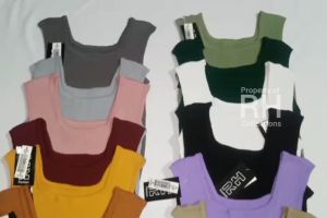 RH - TANKTOP CROPTOP BAJU RAJUT WANITA / TANK TOP RAJUTAN KERAH U RHCOLLECTIONS / CROP TOP SALUR