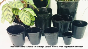 Black Nursery Pot Plastic Soft Pots Seedling Container Polybag Flower Pot Pasu Bunga Hitam