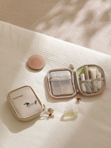 Portable Mini Makeup Bag Cosmetic Pouch Lightweight Mesh Storage Organizer for Lipstick Puff And Other Beauty Essentials