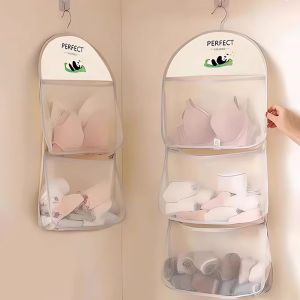 Amoki【Ready in Stock】 Underwear Storage Bag Wall Hanging Large Capacity Multifunctional Socks Storage Bag
