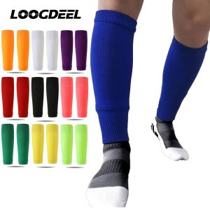 Loogdeel Soccer Football Leg Brace Socks Sleeves Adult Kids Shin Guards Calf Protection Socks Leg Cover Breathable Sports Socks