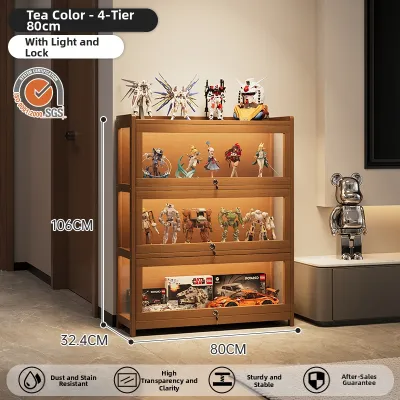 ZHUSHANXIA | Lockable Lighted Dustproof Display Cabinet