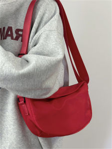 Red Nylon Bag Crossbody Bag for Women Dumpling Bag Casual Saddle Bag Easiest for Match Shoulder Bag Popular Sports Small Crossbody Bag
