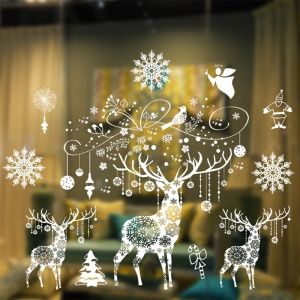 Christmas Window Stickers Merry Christmas Decorations for Christmas Snowflake Wall Sticker Kids Room New Year Shop Sticker