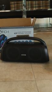 Switch Dual 4.5" Portable Splash Proof/Waterproof 5.0 TWS Bluetooth Superbass Stereo Speaker with LED Display Rechargeable Battery FM/AM USB & TF Card Input SW-BT408IPX