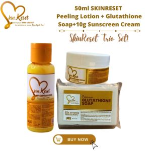 SkinReset Trio Set - 100ml Peeling Lotion & 10g Sunscreen CreamFace&Body Soap