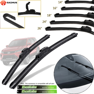 EXCELLABS Wiper Blade Banana Type Universal Car Windshield Wipers Front High Quality Rubber Heavy Duty 14 16 18 20 24 26 inches