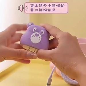 JRCASE 4in1 Silikon Case 3D Kartun Lucu & Pelindung Batok Charger iPh 18watt/20watt