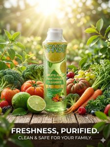 GANSO Fruits and Vegetables Cleanser 300ml - Natural Non-Toxic Biodegradable Eco-Friendly Safe for Family Use - Freshness Purified.