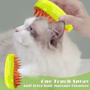 Lovinland Pet Cat Steam Brush Essence Massage Comb Cat and Dog Grooming Comb Electric Water Spray Cat Bath Brush Comb Brush Beauty Supplies Convenient Comb Comfortable Hair Removal Massage Self Cleaning Brush Cat Dog Spray Comb Anti Flying Pet Supplies