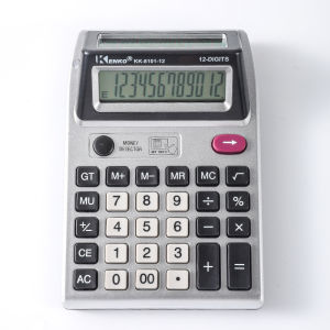 12-Digit Large LCD Display Calculator Standard Function Calculator with Solar & Battery Dual Power for Home Basic Desktop Office