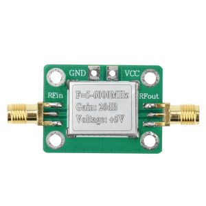 DC 5V RF Module 5-6000MHz LNA Low Noise Signal Amplifier High Gain 20dB Ultra-Wideband Medium Power Amplifier with Shielded Case