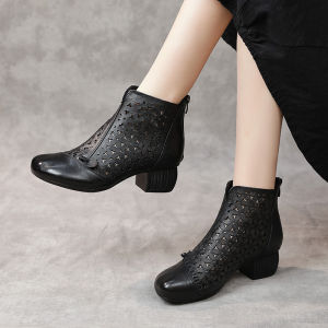 Retro Ethnic Boots Womens Leather Shoes