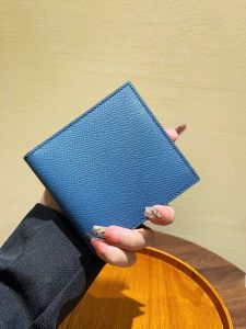 Mens Short Wallet Ep Cowhide Suit Style Document Bag Simple Bi-fold Leather Pouch for Men And Women Universal Palm Print