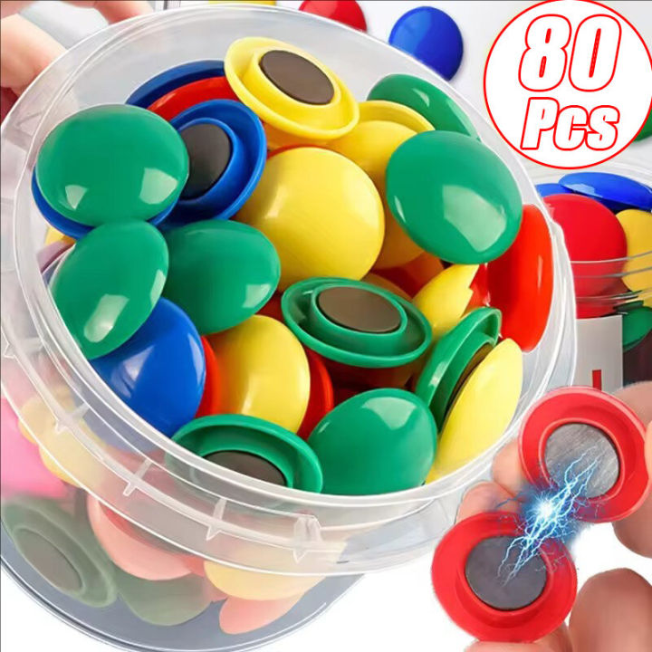 Sticker Magnets Office 80pcs Blackboard Whiteboard Magnet Stickers / Colorful Round Fridge ...
