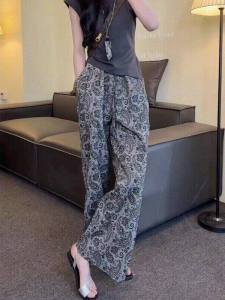 Elegant Designer Plus Size Retro Jacquard Trousers
