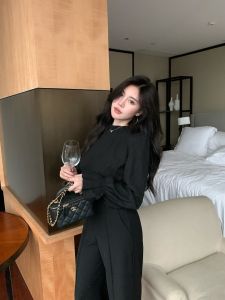 VKSOD | Winter Chic French Style High-Quality Lantern Sleeve Blouse Casual Suit Wide Leg Pants