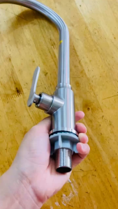 Vòi rửa chén lạnh cong inox 304 vòi rửa chén bát xoay nhà bếp chất lượng cao