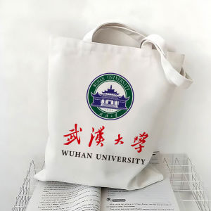 Large Capacity Canvas Bag Wuhan University Nearby Tutoring Cultural Creative Memorial Bag Handbag Single Shoulder Bag Eco-friendly