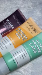 Nuface Nu Glow Facial Wash Acne Prone Care / Brighten & Supple Skin / Hydra Lock & Youthful 80ml