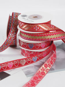 Ruy Băng Thêu Vàng Quà Tặng Gói Bánh Kẹo Băng Ruy Băng Hoa Băng Ruy Băng Vải DIY Vật Liệu Thủ Công Cho Gia Đình