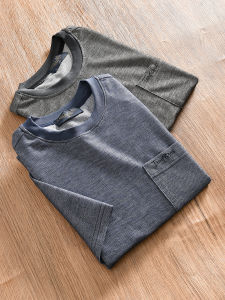 เสื้อยืดคอกลมแขนสั้นผู้ชาย ระบายอากาศได้ดี ทรงหลวม ทรงปกติ แฟชั่นฤดูร้อน ผ้าตาข่ายลูกไม้ ทรงหลวม ทรงปกติ